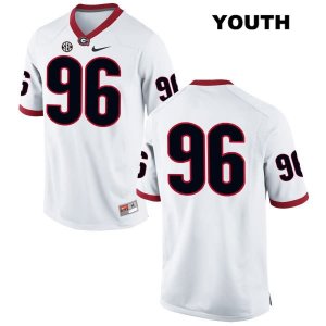 Youth Georgia Bulldogs NCAA #96 Hudson Reynolds Nike Stitched White Authentic No Name College Football Jersey SLV8754QQ